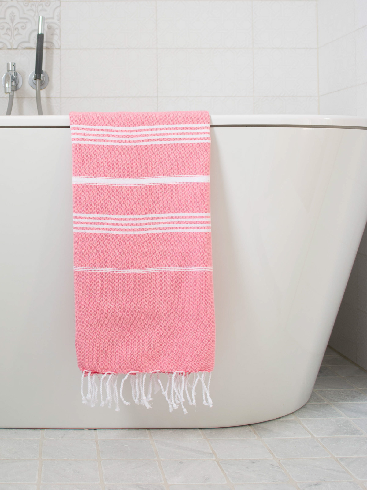 hammam towel candy pink/white